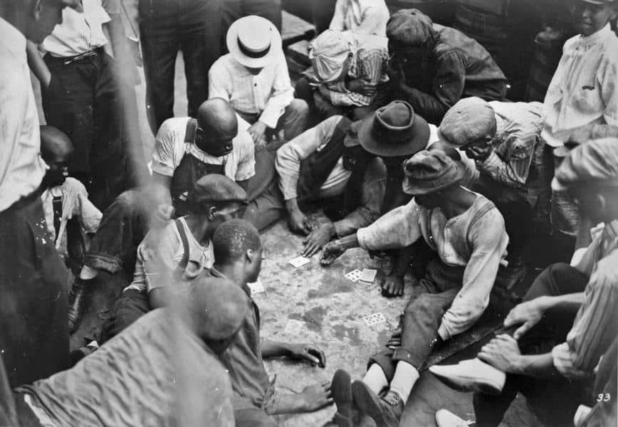 Workers aboard a steamboat