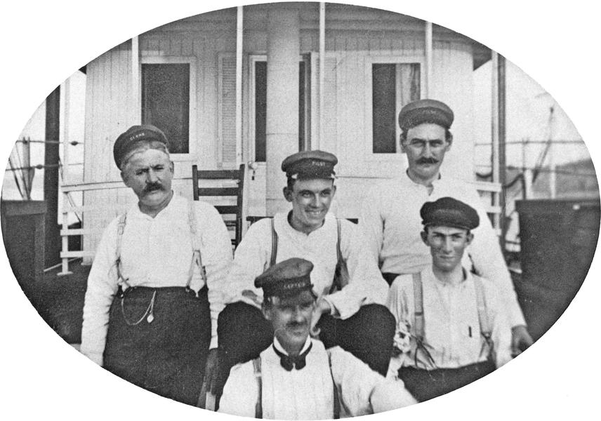 Workers aboard a steamboat